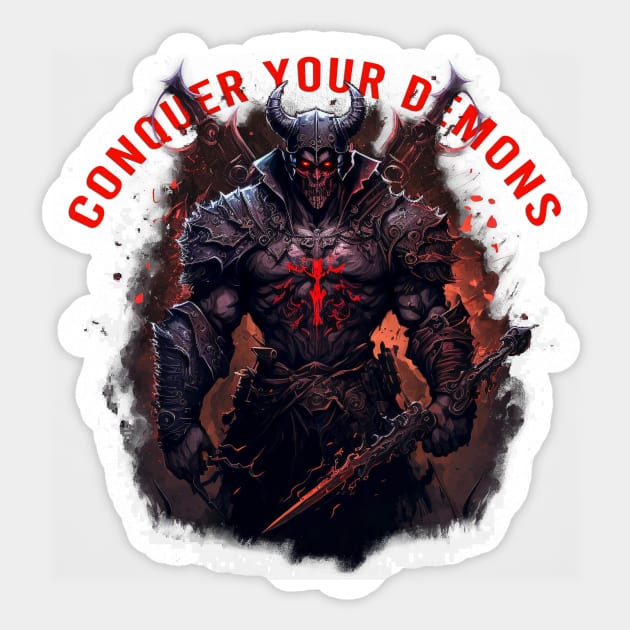 Conquer Your Demons Sticker by Abili-Tees